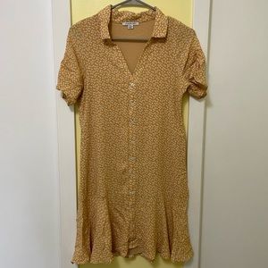 American Eagle collared mustard floral mini dress